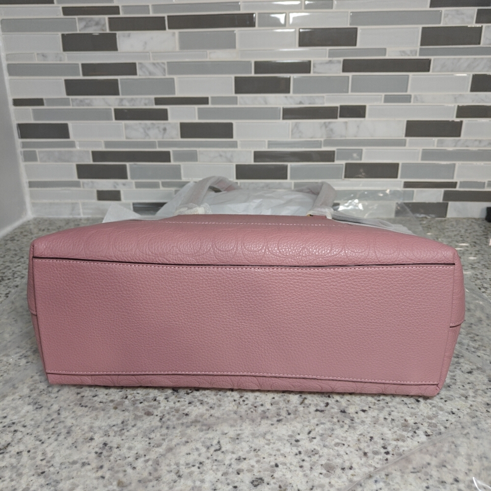 Coach Station Tote Bag In Signature Leather (Mauve pink) - Picture 5 of 11